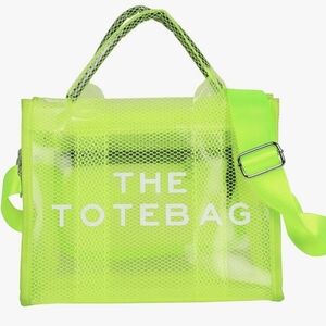 Amazon "THE TOTEBAG" Neon Clear Tote Bag NWOT